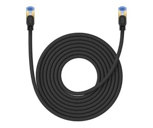 Nettverkskabel - Baseus Braided network cable cat.7 Ethernet RJ45 10Gbps 8m (black) - Svart - 8 meter - B0013320B111-06