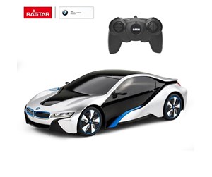 Fjernstyrt - RASTAR R/C 1:24 BMW I8 Silver - 48400