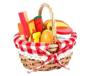 Rollelek - Small Foot - Picnic Basket with Wooden Cutting Food - 11282