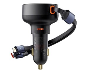 Strømkabel (ekstern) - Baseus Car Charger  Enjoyment USB-C with USB-C cable and Lightning  60W (black) - C00057802111-00