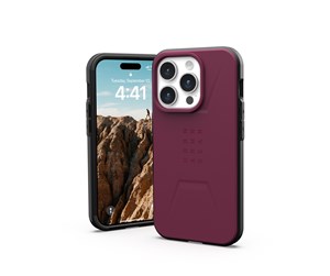 Mobil - Deksel og etui - UAG Civilian MagSafe - bordeaux - iPhone 15 Pro - 114275119049