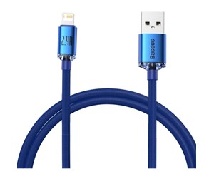 USB - Baseus Crystal Shine cable USB to Lightning 2.4A 1.2m (blue) - CAJY000003