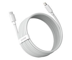 USB - Baseus Simple Wisdom Data Cable Kit USB-C to Lightning PD 20W (2PCS/Set) 1.5m White - TZCATLZJ-02