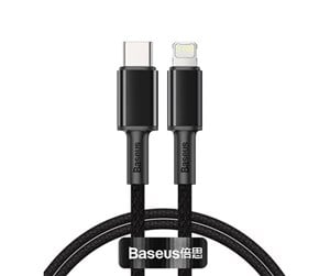 USB - Baseus High Density Braided Cable Type-C to Lightning PD 20W 1m (Black) - CATLGD-01