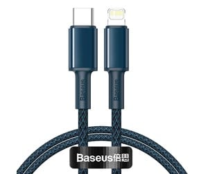 USB - Baseus High Density Braided Cable Type-C to Lightning PD 20W 1m (blue) - CATLGD-03