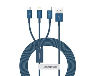 USB - Baseus Superior Series USB to micro USB / USB-C / Lightning 3.5A 1.2m (blue) - CAMLTYS-03