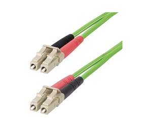 Nettverkskabel - 1m (3ft) LC to LC (UPC) OM5 Multimode Fiber Optic Cable 50/125µm Duplex LOMMF Zipcord VCSEL 40G/100G Bend Insensitive Low Insertion Loss LSZH Fiber Patch Cord - patch cable - 1 m - green - LCLCL-1M-OM5-FIBER