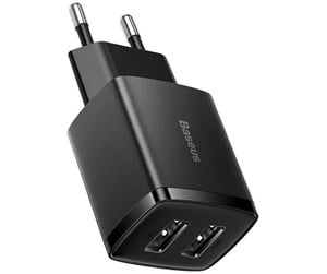 Mobil - Adaptere og ladere - Baseus Compact Quick Charger 2x USB 10.5W (black) - CCXJ010201