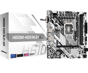 Hovedkort - ASRock H610M-HDV/M.2+ D5 Hovedkort - Intel H610 - Intel LGA1700 socket - DDR5 RAM - Micro-ATX - 90-MXBM50-A0UAYZ