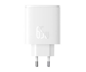 Mobil - Adaptere og ladere - Baseus Wall charger  OS-Cube Pro 2xUSB-C + USB 65W (white) - P10152301213-00