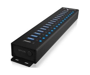 USB-hub - ICY BOX IB-HUB1717-U3 USB-hub - 17 porter - Svart - IB-HUB1717-U3