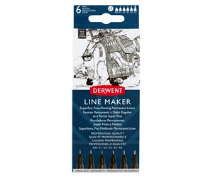 Skrive- & Tegneverktøy - Derwent Line Maker Black (6) - 2305559