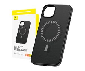 Mobil - Deksel og etui - Baseus Magnetic Phone Case for iPhone 15 Plus  Fauxther Series (Black) - P60157305113-02