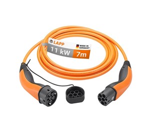 Lading av elbil - LAPP Type 2 Charging Cable, up to 11 kW, 7 m, orange - 4064727469744