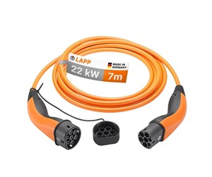 Lading av elbil - LAPP Type 2 Charging Cable, up to 22 kW, 7 m, orange - 4064727469768