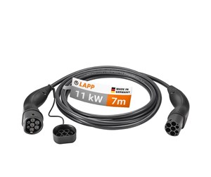 Lading av elbil - LAPP Type 2 Charging Cable, up to 11 kW, 7 m, black - 4064727469492