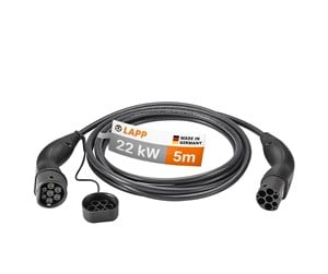 Lading av elbil - LAPP Type 2 Charging Cable, up to 22 kW, 5 m, black - 4064727469478