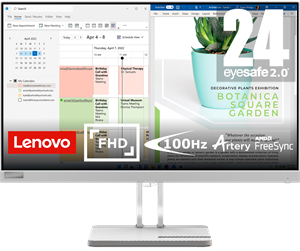 Skjerm - 24" Lenovo L24e-40, 1920x1080, 100Hz, VA, VGA/HDMI - 67AAKAC3EU