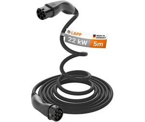 Lading av elbil - LAPP Type 2 HELIX Convenience Charging Cable, up to 22 kW, 5 m, black - 4064727469805