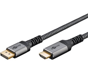 Skjermkabel - Pro Displayport 1.2 - HDMI 2.0 Sleeved - Skjermkabel - 1m - Svart - DP1.2HDMI20BB1