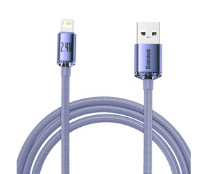 USB - Baseus Crystal Shine cable USB to Lightning 2.4A 2m (purple) - CAJY000105