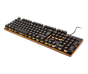 Tastatur - Deltaco Orange LED - Gamingtastatur - Belgisk fransk - Svart - GAM-021FR