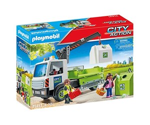 Playmobil - Playmobil City Action - Lastebil med container til innsamling av glass til resirkulering - 71431