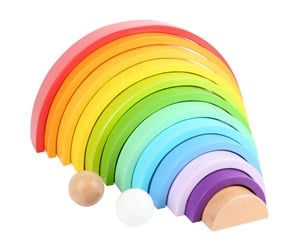 Babyleker - Small Foot - Wooden Building Blocks Rainbow XL 14 - 11412