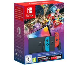 Spillkonsoll - Nintendo Switch OLED (Neon Blue/Neon Red) Mario Kart 8 Deluxe Bundle - 0045496453770