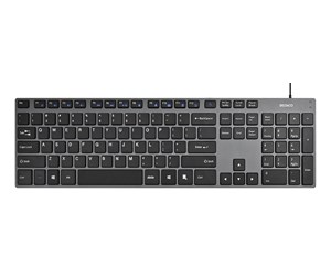 Tastatur - Deltaco Wired slim office keyboard low-profile aluminum - US English - TB-801-US