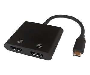 USB-hub - Deltaco USB-C MST HUB 2x 4K/60Hz HDMI x 2 black 0.1m USB-hub - 4 porter - Svart - USBC-2HDMI