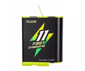 Kamerabatteri & Batterigrep - TELESIN Fast charge battery for GoPro Hero 11/10/9 - GP-FCB-B11