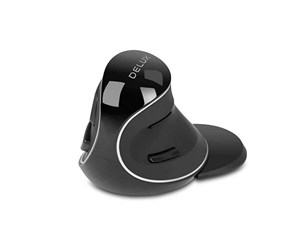 Mus - DeLUX Wireless Vertical Mouse Delux M618PD BT+2.4G 4200DPI - Vertical mouse - Optical / gyroscopic - 5 - Svart - M618PD