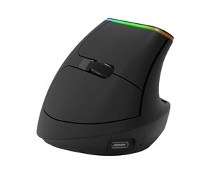 Mus - DeLUX Wireless Vertical Mouse Delux M618DB BT4.0 + 2.4Ghz 4000DPI RGB - Vertical mouse - Optical / gyroscopic - 6 - Svart - M618DB