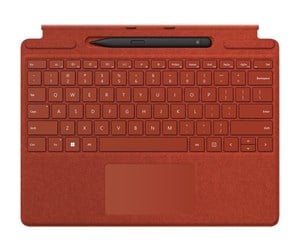 Tastatur - Microsoft Surface Pro Signature Keyboard - keyboard - with touchpad accelerometer Surface Slim Pen 2 storage and charging tray - poppy red - with Slim Pen 2 - Tastatur - Rød - 8X6-00029