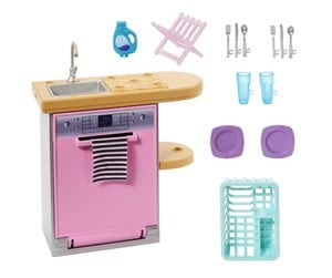 Dukker, Bamser & Utstyr - Barbie Furniture and Accessory Pack Kids Toys Dishwasher theme - HJV34