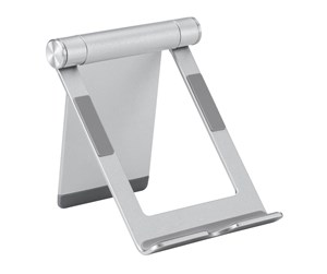 Mobil - Andre tilbehør - Deltaco Foldable phone/tablet stand in aluminum non-slip universal adjustable silver - ARM-0516