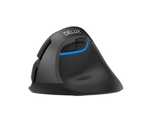 Mus - DeLUX Wireless Vertical Mouse Delux M618Mini DB BT+2.4G 2400DPI (black) - Vertical mouse - Optical / gyroscopic - 6 - Svart - M618Mini DB