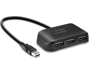 USB-hub - Speed-Link SL-140004-BK interface hub USB-hub - USB 2.0 - 4 porter - Svart - SL-140004-BK