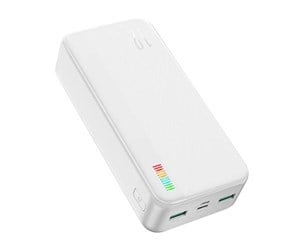 Nødlader - Joyroom Dazzling 12W Power Bank 30000mAh JR-T018 (white) Nødlader - Hvit - 30000 mAh - JR-T018 White