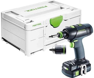 Skru/Bormaskin - Festool T 18+3 Basic drill/driver 18 V 1 x battery 4 Ah - FE 577051