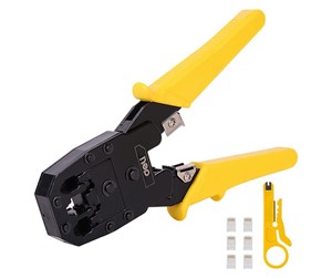 Tilbehør - Deli Tools Ethernet Crimper 4/6/8P RJ45/RJ14/RJ12/RJ9  EDL2468 (yellow) - EDL2468