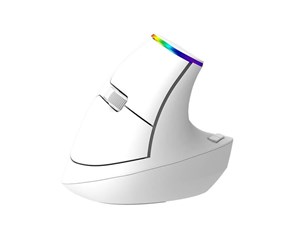 Mus - DeLUX Wireless Vertical Mouse Delux M618C 2.4G 1600DPI RGB (white) - Vertical mouse - Optical / gyroscopic - 6 - Hvit - M618C