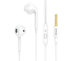 Hodetelefoner - Vipfan Wired in-ear headphones  M15 3.5mm jack 1m (white) - M15-white