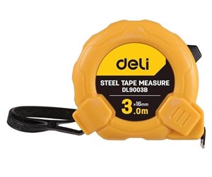 Verktøy - Deli Tools Steel Measuring Tape 3m/16mm  EDL9003B (yellow) - EDL9003B