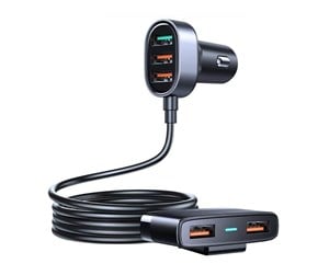 Mobil - Adaptere og ladere - Joyroom Car charger JR-CL03 Pro 45W 5-Port USB (black) - JR-CL03 pro