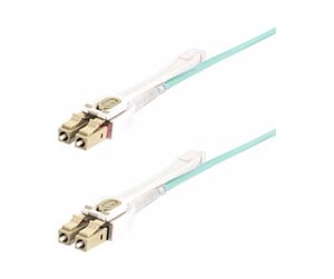 Nettverkskabel - 3m (10ft) LC to LC (UPC) OM4 Multimode Fiber Optic Cable w/Push Pull Tabs 50/125µm 100G Networks Bend Insensitive Low Insertion Loss - LSZH Fiber Patch Cord (450FBLCLC3PP) - patch cable - 3 m - aqua - 450FBLCLC3PP