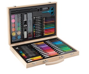 Arts & Crafts - Tilbehør - Grafix Colouring Case 86 pcs - FSC wood - 33x23cm - 150100