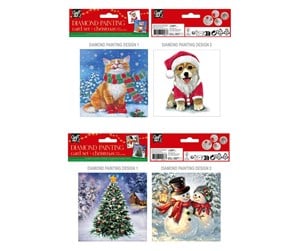 Små gaver til barn - Grafix Make your own Christmas Cards Diamond Painting 2pcs. (Assorted) - CR8024/GE