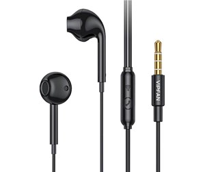 Hodetelefoner - Vipfan Wired in-ear headphones  M15 3.5mm jack 1m (black) - M15-black